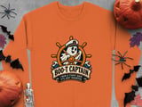 Boo T Captain Ghost Nautical Ship Wheel Halloween Funny Sailor Graphic Crewneck Sweatshirts thumbnail 10