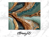20 oz Skinny Tumbler Wrap Sublimation Design, Gold Glitter Teal Marble, Straight and Tapered Wrap png, Digital Download Tumbler thumbnail 3