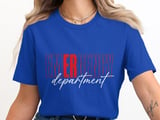 Emergency Department T-Shirt: Red, White Text, Nurse Healthcare Uniform Top thumbnail 5