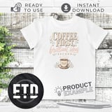 Coffee First Brilliant Ideas Second PNG Digital File | Cozy Coffee Lover Sublimation Design | Rustic Farmhouse Mug T-Shirt Graphic Art thumbnail 3