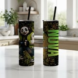 20oz Skinny Tumbler with Straw, Panda Gamer Tumbler, Gaming Cup, Video Game Gift for Boys and Teens thumbnail 3