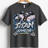 Gorilla Gaming T-Shirt for Kids, Titan Game On Youth Gamer Tee, Blue Silver Gorilla Graphic Shirt, Pixo League thumbnail 13