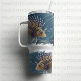 Lionfish 40oz Tumbler Wrap Digital, Seamless Ocean Life Sublimation Design, Coral Reef Tumbler PNG File, Aquatic Wildlife Download thumbnail 16