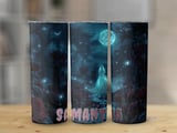 Personalized Halloween Tumbler, Spooky Ghost Tumbler, Custom Name Halloween Gift, Moon Bats Tumbler, Personalized Halloween Party thumbnail 1