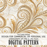 Golden Swirls Tumbler Design, Digital Papers, Floral Backgrounds, Junk Journal Pages, Printable PNG, Scrapbooking Paper thumbnail 13