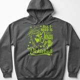 Pickleball Gildan Fleece Hoodie, All I Need Is Jesus and Pickleball Graphic, Cozy Warmup Court Pullover Sweatshirt thumbnail 4