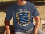 US Air Force Emblem T-Shirt, Military Aircraft Veteran Tee, Patriotic Aim High Fly Fight Win USAF Graphic Shirt, American Pride Gift thumbnail 3