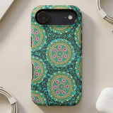 Teal Floral Mandala MagSafe® Phone Case  thumbnail 4