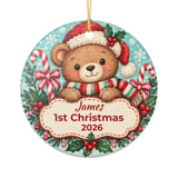 Baby First Christmas Ornament, Personalized Teddy Bear Ornament, Custom Name First Christmas 2026 Keepsake Gift for New Baby Grandbaby thumbnail 4
