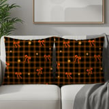 Cozy Plaid Bow Velveteen Blanket, Rustic Autumn Star Pattern Throw Pillow, Fall Woven Blanket, Halloween Home Decor Gift thumbnail 15