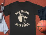 Male Teacher Coach Shirt, Half Teacher Half Coach Sweatshirt, PE Teacher Gift for Him, Retro Coach Hoodie, High School Athletic Teacher thumbnail 2