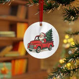 Vintage Santa Red Truck Ornament thumbnail 2