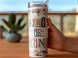 Christ is King Tumbler Wrap PNG, Christian Sublimation Design, Faith Collage 20oz Skinny Straight & Tapered Digital Download thumbnail 4