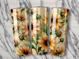 Black Eyed Susan Tumbler Wrap PNG, Floral Sublimation Design 20oz Skinny Seamless Digital Download, Botanical Flower Tumbler Design thumbnail 7