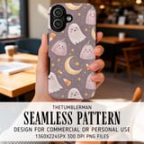 Kawaii Ghost & Pumpkin Wonderland Digital Size Bundle Png thumbnail 6