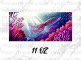 Vibrant Deep Sea Squid Mug Sublimation Wrap Digital Download - Fantasy Ocean Creature Coral Reef Art for 11oz & 15oz Cup Designs thumbnail 13