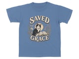 Saved By Grace Cat Youth T-Shirt, Christian Faith Shirt, Whimsical Pet Lover Tee, Inspirational Gift For Her, Vintage Boho Religious Apparel thumbnail 6