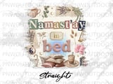 Namast'ay In Bed Tumbler Wrap PNG | Cozy Self-Care Sublimation Design for 20oz Skinny Tumblers | Digital Download Collage thumbnail 8