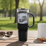 Grand Wagoneer Tumbler, Christmas Tree, Waggy Car, Holiday Gift, SUV, Retro, Winter Scene, Cars at Petralla Shop thumbnail 8