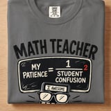 Funny Math Teacher Shirt, My Patience Student Confusion Equation Educator Gift, Awesome Results Worth It Tee or Sweatshirt thumbnail 10