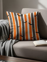 Halloween Bat Brush Stroke Pillows & Pillow Cases, Spooky Home Decor Table Runner, Goth Fall Gift Idea thumbnail 7