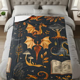 Dragon Blanket, Fantasy Blanket, Mythical Creature Blanket, Dragon Book Blanket, Magical Blanket, Nursery Blanket, Dragon Decor thumbnail 8