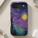 Starry Night Forest MagSafe® Phone Case thumbnail 4