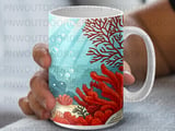 Crab Ocean Life Mug Sublimation Wrap PNG, Marine Life Digital Design for 11oz 15oz Mugs, Underwater Sea Animal Instant Download thumbnail 8
