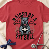 Raised By A Pit Bull Tee | Pit Bull Lover Shirt | Pittie Shirt | Bully Breed Gift thumbnail 2