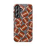 Football Design Tote Bag Phone Case: Sporty Pattern, Brown and White, Repeated thumbnail 2