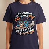 Motivational T-Shirt for Resilience | Funny Fall On Your Face Still Going Forward Graphic Tee | Encouragement Gift thumbnail 4