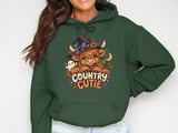 Highland Cow Halloween Sweatshirt Hoodie, Country Cutie Witch Cow Fall Tote Bag, Cute Ghost Pumpkin Autumn Graphic Spooky Season Gift thumbnail 9