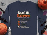 Boat Life Halloween Definition Nautical Boater Lake Ocean Anchor Pumpkin Graphic Crewneck Sweatshirts thumbnail 8