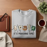 Cute Mahjong Time Graphic Print, Funny Dancing Mahjong Tiles Art, Kawaii Board Game Lover Gift, Asian Tile Game Night Decor thumbnail 11
