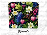 Dark Floral Tumbler Wrap PNG, 20oz Skinny Tumbler Sublimation Design, Seamless Bleeding Heart Digital File + Car Coasters thumbnail 14