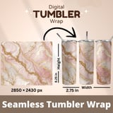 Pink Marble 20 oz Skinny Tumbler Wrap Sublimation Design, Gold Veins, Straight and Tapered Wrap png, Digital Download, Tumbler Design thumbnail 5
