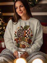 Retro Teacher Sweatshirt Teach and Grow Hoodie, Cute Boho Leopard Apple Teacher Appreciation Gift, Groovy Fall Educator Tote Bag thumbnail 1