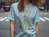 Grace Grows Wild T-Shirt, Christian Faith Tee with Wildflowers & Cross, Boho Inspirational Distressed Religious Shirt, Nature Lover Gift for thumbnail 5