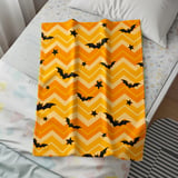 Cute Halloween Bat Chevron Woven Blanket, Soft Velveteen Throw, Spooky Stars Pillow Cover, Orange & Yellow Fall Decor thumbnail 5