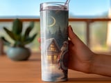 20oz Tumbler Wrap, Santa Claus, Winter Scene, Christmas Trees, Holiday Design thumbnail 3