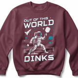 Pickleball Gildan Crewneck Sweatshirt, Out Of This World Dinks, Court Warm Up Athletic Fleece thumbnail 3