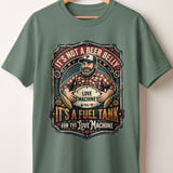 Funny Dad Bod T-Shirt, Love Machine Fuel Tank Tee, Beer Belly Joke Shirt, Husband Gift, Father's Day, Mechanic & Biker Style Shirt thumbnail 10