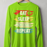 Pickleball Sport-Tek Long Sleeve Tee, Eat Sleep Pickleball Repeat, Performance Sun Shield Shirt thumbnail 10