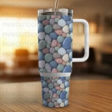 40oz Tumbler Sublimation, Seamless, Distressed, Tapered, Pebble Stone Pattern, Digital Download, Rocks Texture, Tumbler Wrap thumbnail 2