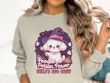 Cute Poodle Potion Power Sweatshirt, Magical Poodle with Hat, Kids Halloween Apparel, adult and kid size t-shirts thumbnail 2