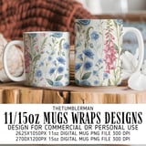 Serene Wildflower Watercolor Digital Art Size Bundle Png thumbnail 4