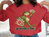 We Mahjong At Dawn Frog Print, Cute Mahjong Lover Gift, Retro Frog Illustration, Mahjong Player Wall Art, Game Night Decor Graphic thumbnail 3