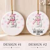 Pink Snowman Baby First Christmas Digital thumbnail 2