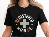 Retro Registered Nurse T-Shirt: Vintage Medical Cross, RN Staff Tee thumbnail 10