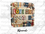 Love One Another Tumbler Wrap Digital Design, Scrapbook Collage PNG, Inspirational Rustic 20oz Sublimation Seamless Faith Quote thumbnail 9